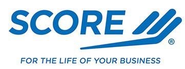 SCORE logo with tagline for small business support and growth.